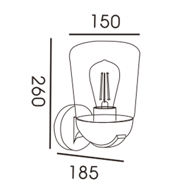 Lampu Dinding Penutup Kaca Atas Rata HR60112 Lampu Dinding Penutup Kaca Atas Rata HR60112