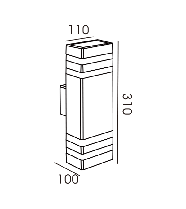110 Lampu Dinding Dua Arah Belang Segi Empat Arah HR60178 110 Lampu Dinding Dua Arah Belang Segi Empat Arah HR60178
