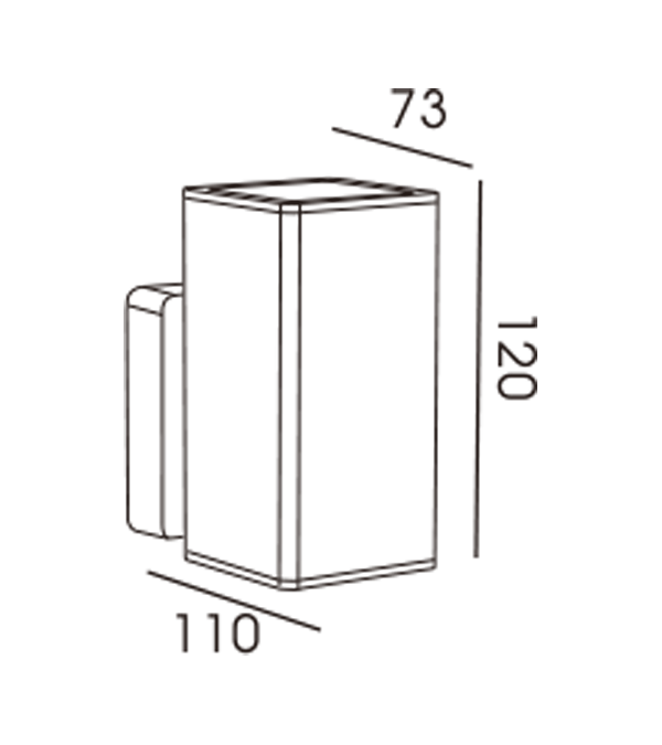 Lampu Dinding Persegi Kepala Tunggal HR60335 Lampu Dinding Persegi Kepala Tunggal HR60335