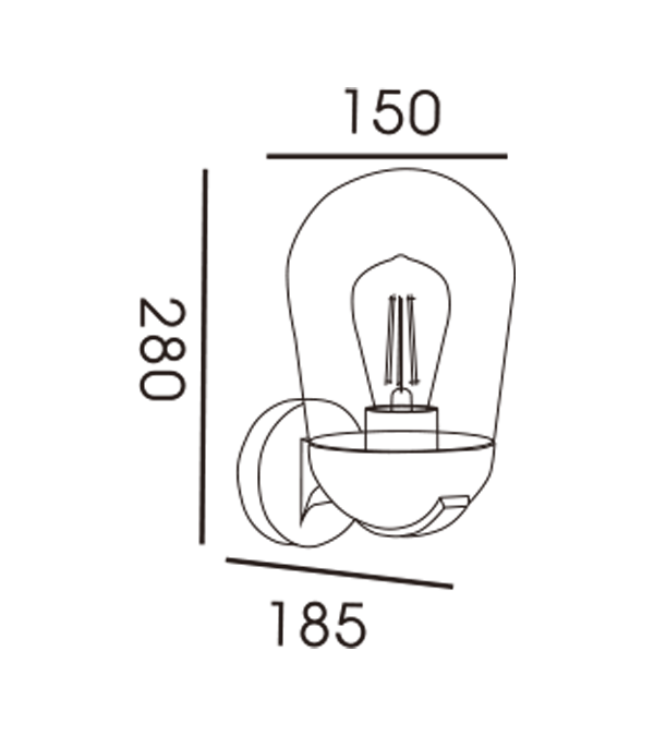 Roket Kepala Kaca Hud Lampu Dinding Aruhan HR60111S Roket Kepala Kaca Hud Lampu Dinding Aruhan HR60111S