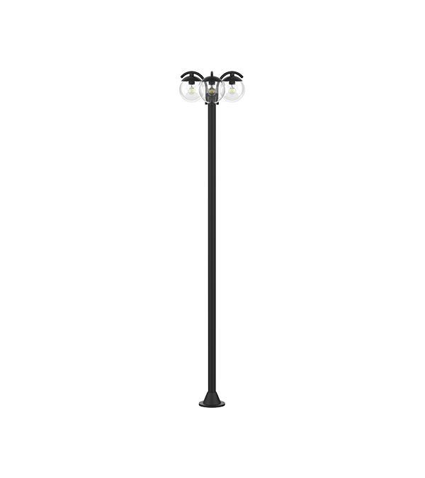 Tiga Lampu Taman Kaca Bulat HR60694 Tiga Lampu Taman Kaca Bulat HR60694