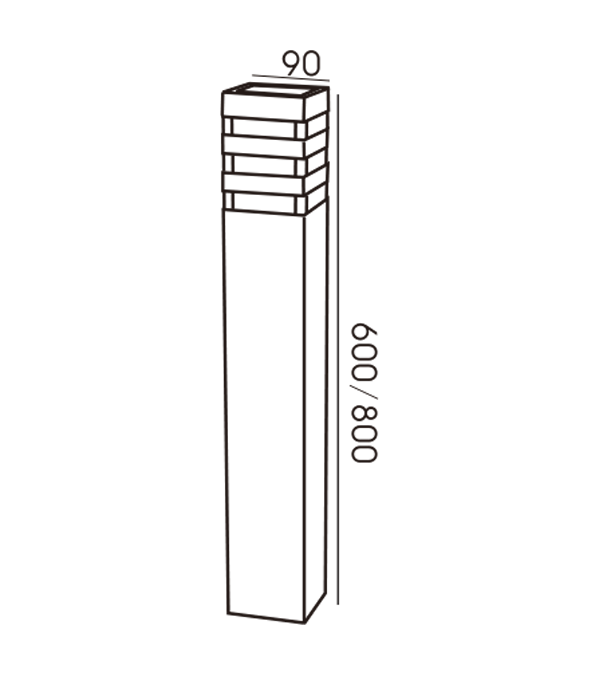 Lampu Taman Euro Lutsinar Tiga Lapis 90 Persegi HR60062-600 Lampu Taman Euro Lutsinar Tiga Lapis 90 Persegi HR60062-600