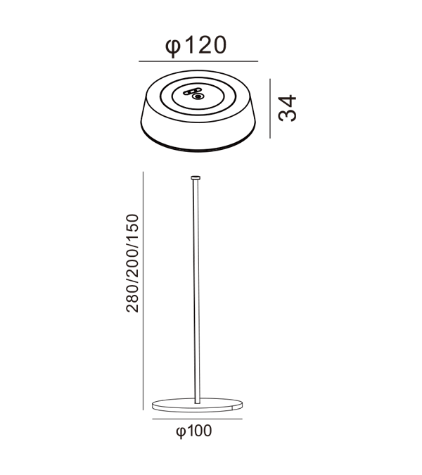 320 Lampu Meja Pengecas Rata Tinggi HR90052-320 320 Lampu Meja Pengecas Rata Tinggi HR90052-320