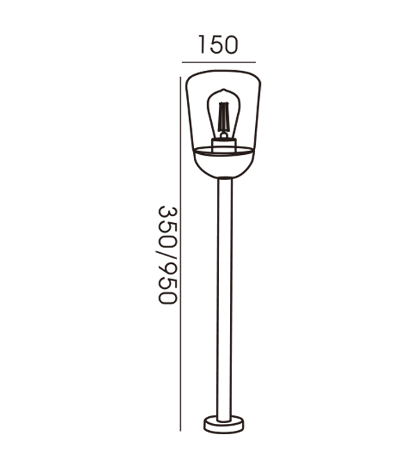 950 Lampu Taman Berkaca Rata HR60112-950 950 Lampu Taman Berkaca Rata HR60112-950