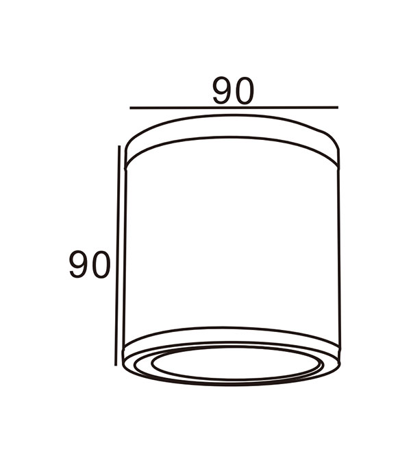 Lampu Siling Silinder Aluminium 90 GU10 HR10201 Lampu Siling Silinder Aluminium 90 GU10 HR10201