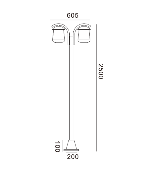 Lampu Taman Atas Rata Dua Kepala HR60703 Lampu Taman Atas Rata Dua Kepala HR60703